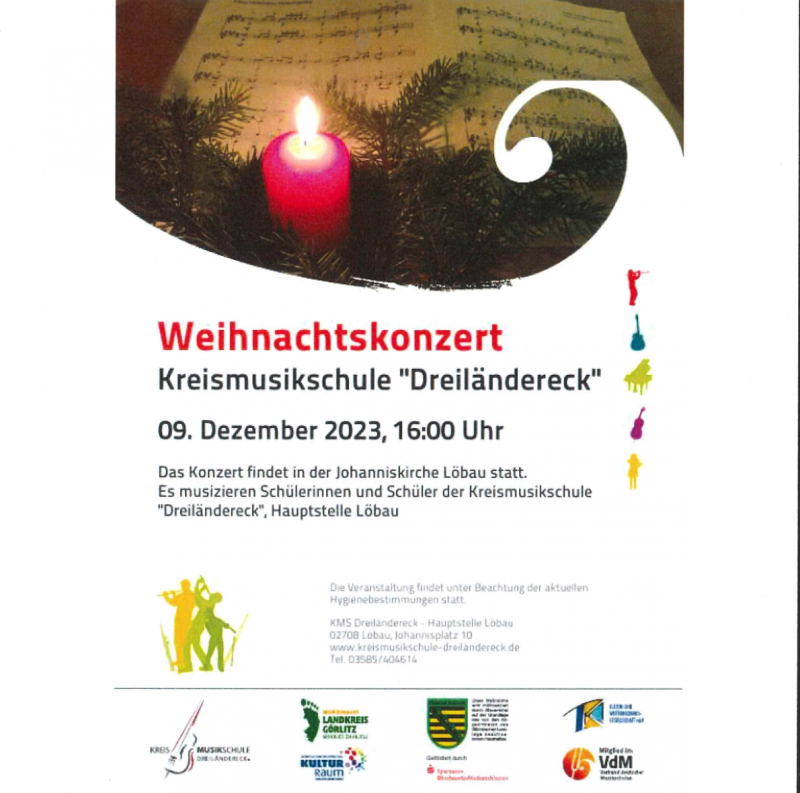 Titelbild Weihnachtskonzert der Kreismusikschule